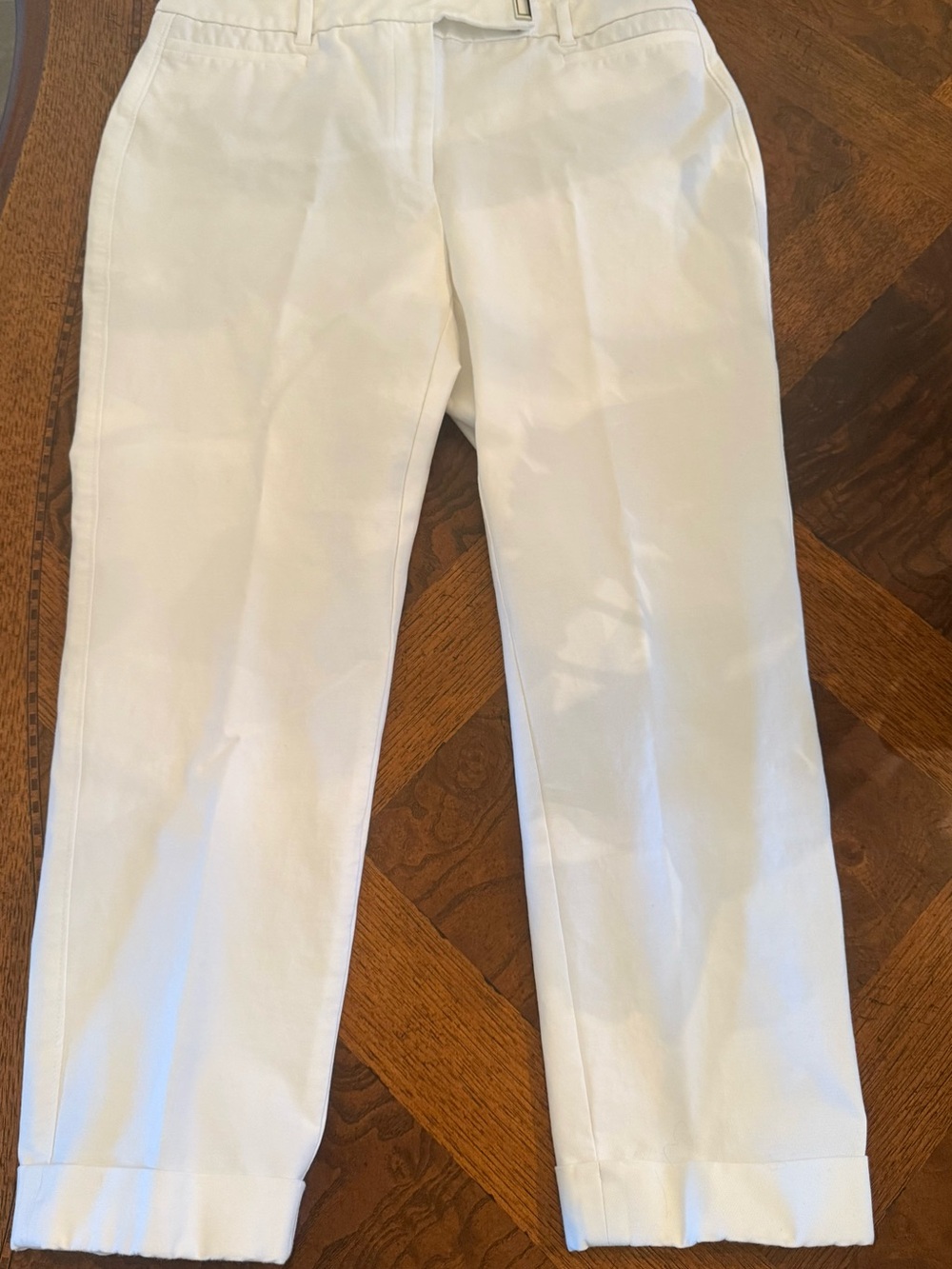 White House, Black market Crisp White Cropped Straight-Leg Pants 4